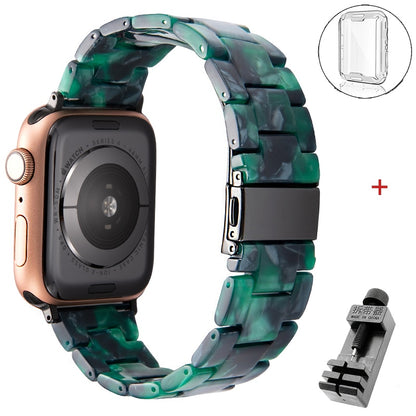 Resin strap for apple watch band 6 5 44mm 42mm 38mm correa transparent bracelet for iwatch 6 series 6 se 5 4 3/2 watchband 40mm