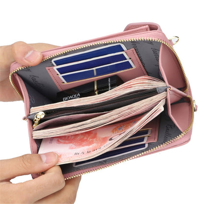 Women Shoulder Strap Purses Solid Color Leather Summer Bag Short Travel Mobile Phone Bag Card Holders Storage Wallet Flap Pocket