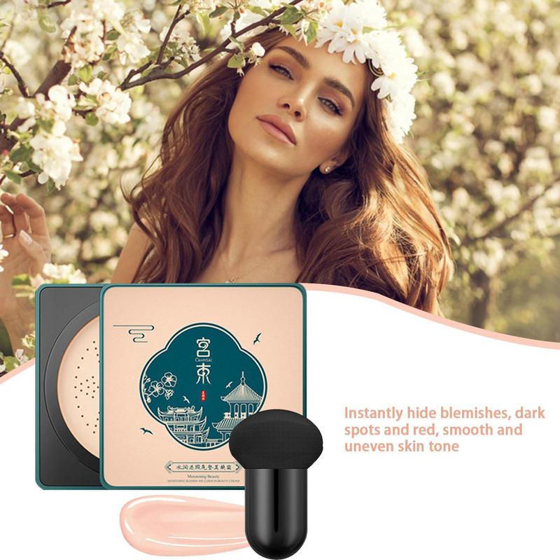 Mushroom CC Cream Air Cushion BB Cream Moisturizing Air Cushion BB Cream Foundation Lasting For Women（Natural）