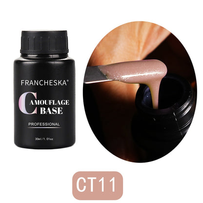 FRANCHESKA 30ML  Glitter Nail Gel Base Polish White Nude Pink Popular Color Semi Permanant Soak Off for Nail Art UV Gel Polish