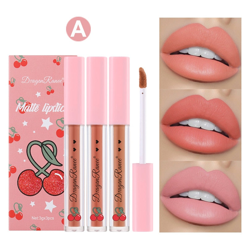 6 Pieces Lip Gloss Stain Long Lasting Liquid Lipstick Fashion Makeup Cosmetics Easy Apply Non-Stick Cup Waterproof Lip Gloss Set