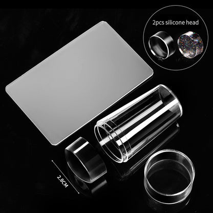 Transparent Nail Stamper with Scraper Jelly Silicone Stamp for French Nails Manicuring Kits Nail Art Stamping Tool