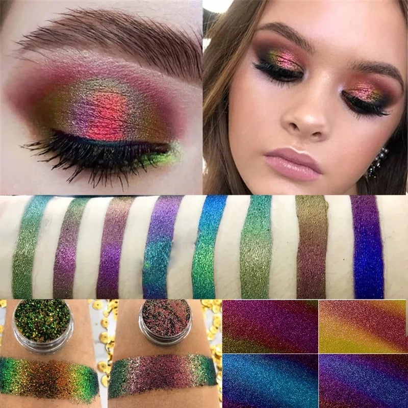 NEW Chameleon Pigment Chameleon Eyeshadow Multi Chrome Eyeshadow Prismatic Powder SKY BORN Shiny Glitter Eye shadow Palette