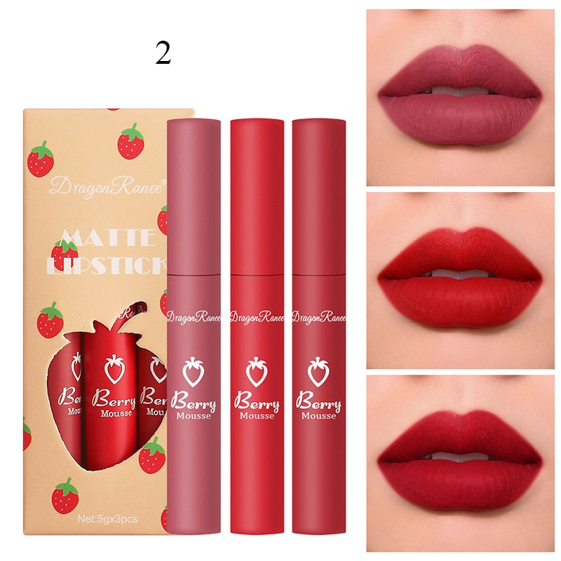 6 Pieces Lip Gloss Stain Long Lasting Liquid Lipstick Fashion Makeup Cosmetics Easy Apply Non-Stick Cup Waterproof Lip Gloss Set