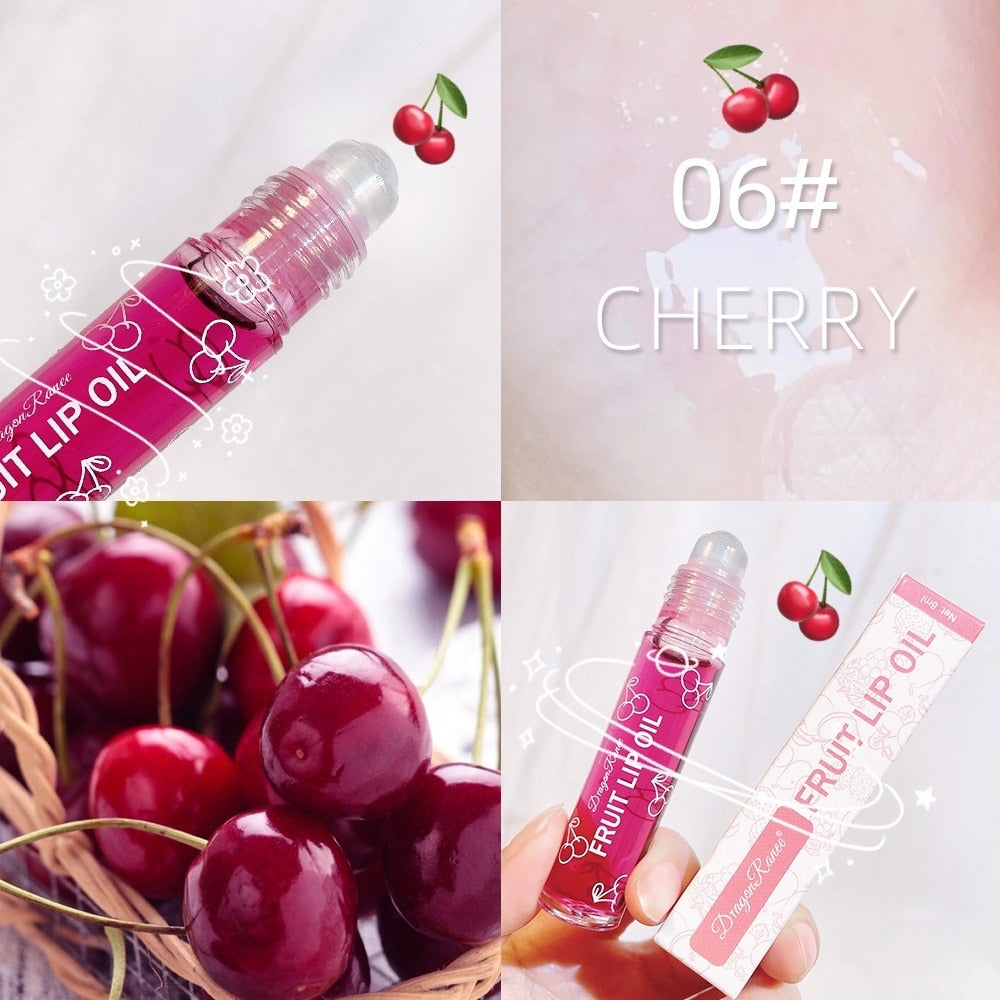 Fresh Fruit Roll-on Lip Balm Lip Makeup Primer Moisturizing Clear Transparent Lip Oil Long Lasting Hydrating Lip Gloss Cosmetics