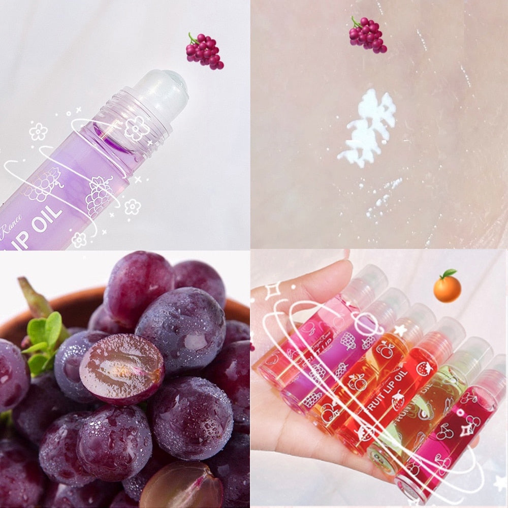 Fresh Fruit Roll-on Lip Balm Lip Makeup Primer Moisturizing Clear Transparent Lip Oil Long Lasting Hydrating Lip Gloss Cosmetics