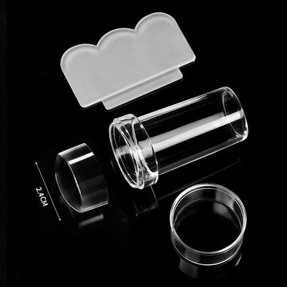 Transparent Nail Stamper with Scraper Jelly Silicone Stamp for French Nails Manicuring Kits Nail Art Stamping Tool