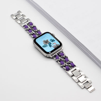 Strap For Apple Watch Band chain 45mm 41mm 38mm 42mm 40mm 44mm woman Bracelet Steel luxury for iWatch series 7 6 se 5 4 3 Correa