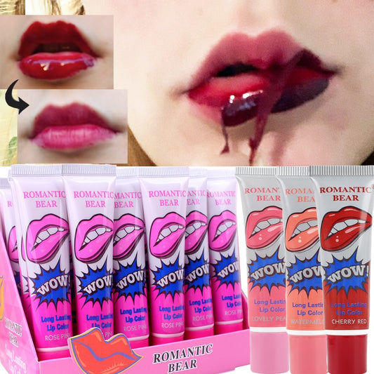 Amazing 6 Colors Peel Off Liquid Lipstick Waterproof Long Lasting Lip Gloss Tear Off  Makeup Tattoo Lip Gloss Lip Tint Cosmetic