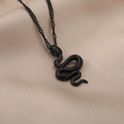 Goth Snake Pendant Necklace For Women Stainless Steel Gold Color Necklaces 2022 Trend Aesthetic Jewelry choker collares mujer