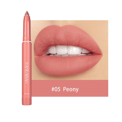 Matte Nude Lipstick Lip Liner 2 in 1 Long Wearing Waterproof Lip Ink Crayon Built-in Sharpener Professional Makeup for Women