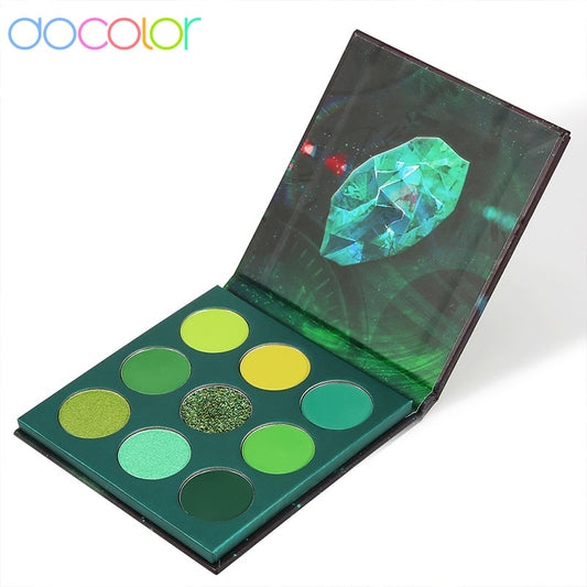 Docolor Eyeshadow Palette 9 Colors Gemstone Shadow Palette Makeup Powder Matte Shimmer Glitter Pigmented Waterproof Palette