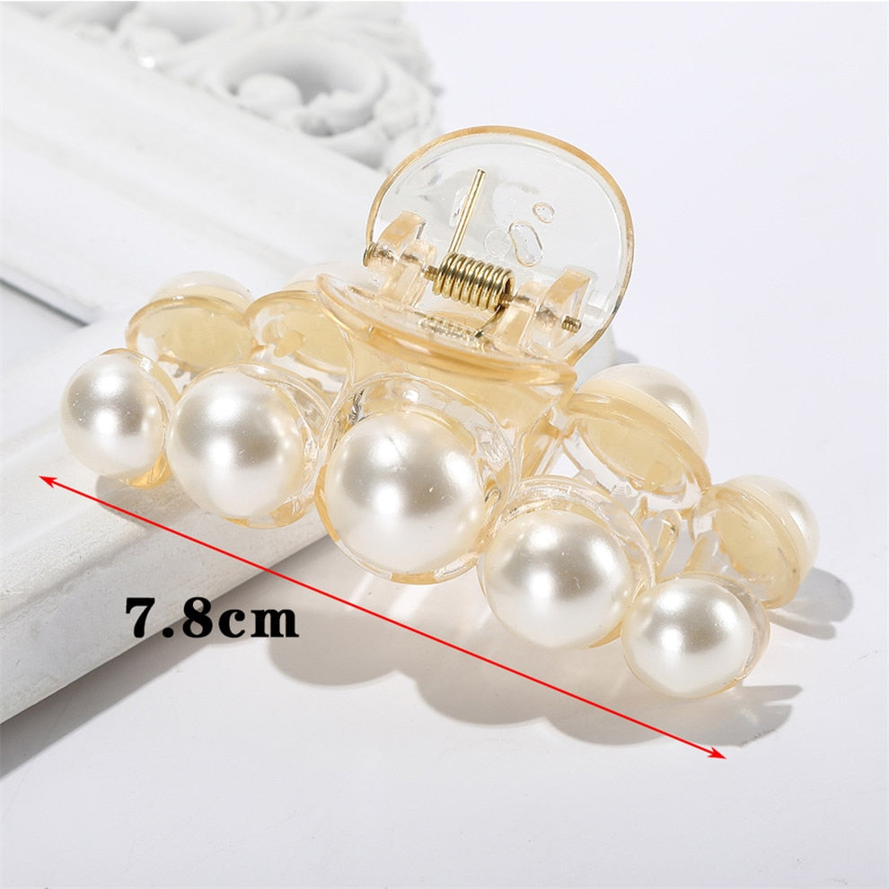 AWATYR 2021 New Hyperbole Big Pearls Acrylic Hair Claw Clips Big Size Makeup Hair Styling Barrettes for Women Hair Accessories