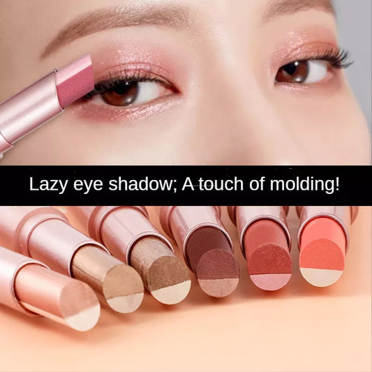 2022New Quality Double Color Gradient Eye Shadow Stick Matte Eyeshadow Waterproof Bicolor Shimmer Cosmetics Beauty Makeup Tool