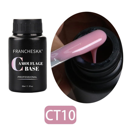 FRANCHESKA 30ML  Glitter Nail Gel Base Polish White Nude Pink Popular Color Semi Permanant Soak Off for Nail Art UV Gel Polish