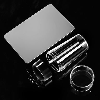 Transparent Nail Stamper with Scraper Jelly Silicone Stamp for French Nails Manicuring Kits Nail Art Stamping Tool