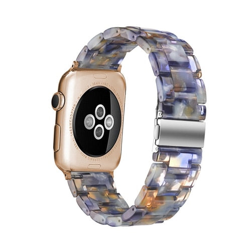 Resin strap for apple watch band 6 5 44mm 42mm 38mm correa transparent bracelet for iwatch 6 series 6 se 5 4 3/2 watchband 40mm