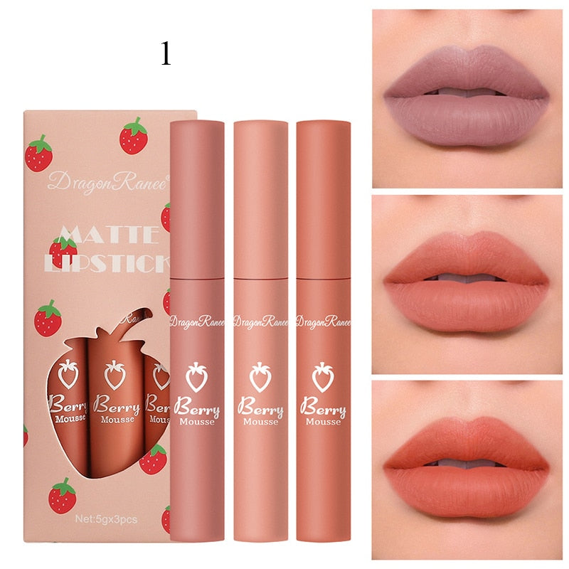 6 Pieces Lip Gloss Stain Long Lasting Liquid Lipstick Fashion Makeup Cosmetics Easy Apply Non-Stick Cup Waterproof Lip Gloss Set