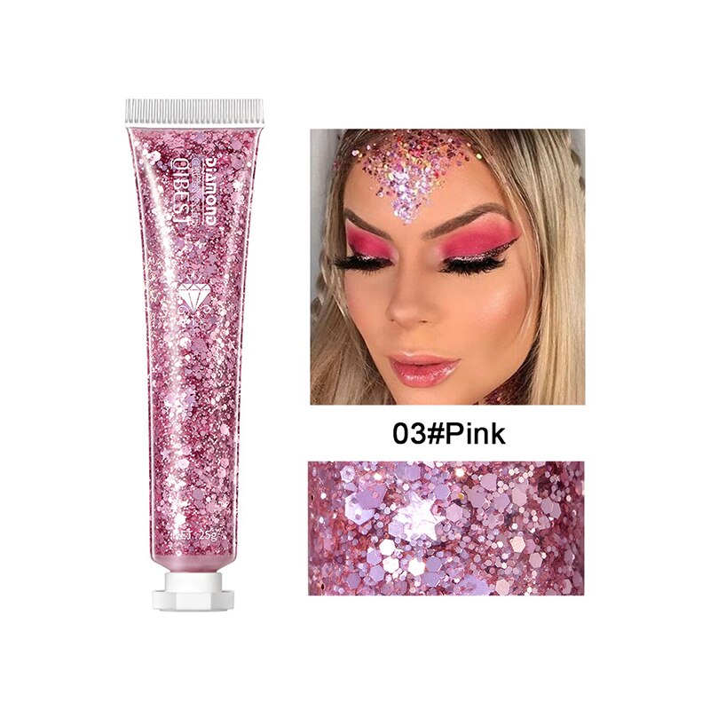 1pcs Eyeshadow Sequins Face Eye Glitter Sequin Gel Diamond Shiny Glitter Body Sequins Makeup Decorative For Party Festival