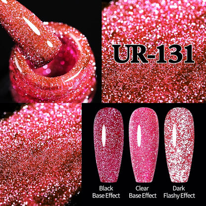 UR SUGAR Sparkling Gel Nail Polish Reflective Glitter Nail Gel Semi Permanent Nail Art Varnish For Manicures Need Base Top Coat