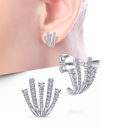 Huitan Silver Color Claws Stud Earrings with Crystal AAA CZ Stone Modern Design Fashion Versatile Accessories Women 2022 Jewelry