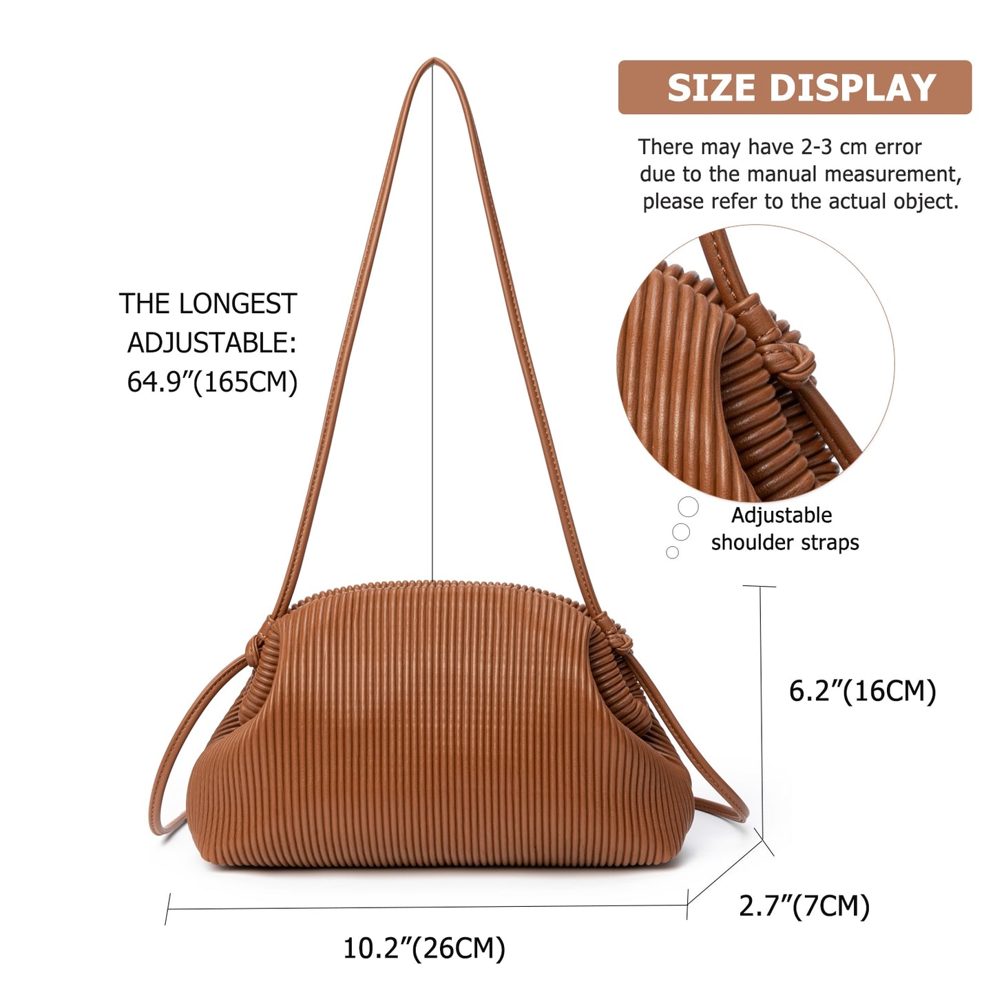 Clutch Crossbody Purse for Women Soft Cloud Bag Fashion Dumpling Shoulder Handbag Ruched Pouch Bag