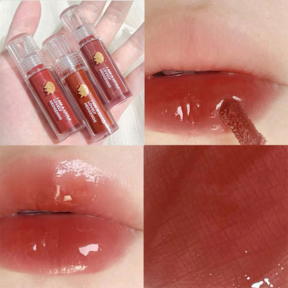 Cherry Pink Lip Plumper Gloss Crystal Jelly Oil Lip Tint Korean Long-lasting Waterproof Lipstick Lips Plumper Extreme Wholesale