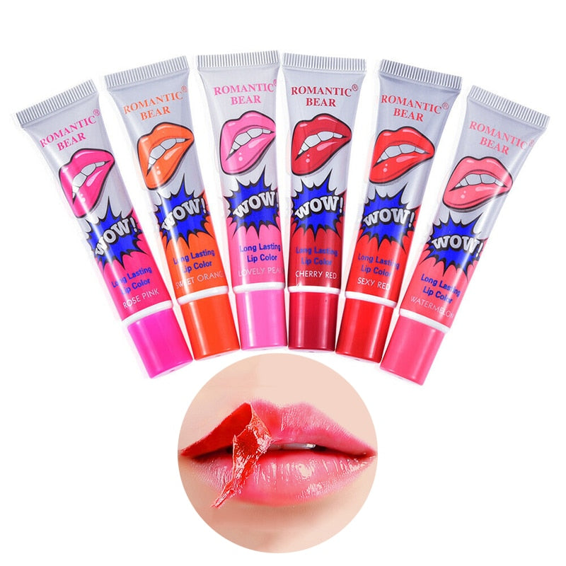 6 Colors Peel Off Liquid Lipstick Waterproof Long Lasting Lip Gloss Mask Moisturizer Tear Pull Lip Lint Cosmetic Makeup