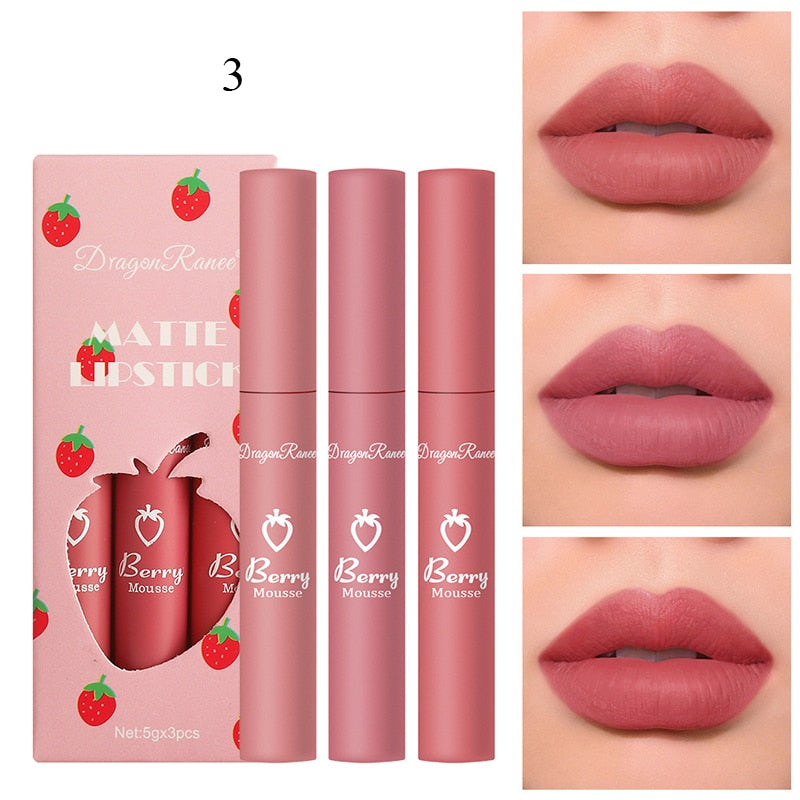 6 Pieces Lip Gloss Stain Long Lasting Liquid Lipstick Fashion Makeup Cosmetics Easy Apply Non-Stick Cup Waterproof Lip Gloss Set