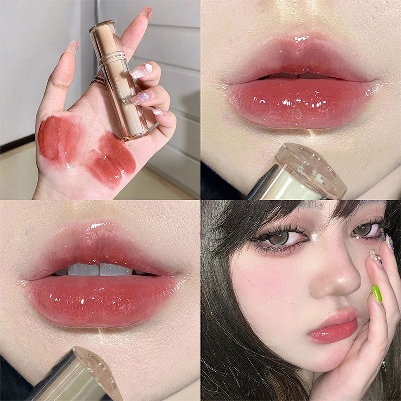 Cherry Pink Lip Plumper Gloss Crystal Jelly Oil Lip Tint Korean Long-lasting Waterproof Lipstick Lips Plumper Extreme Wholesale