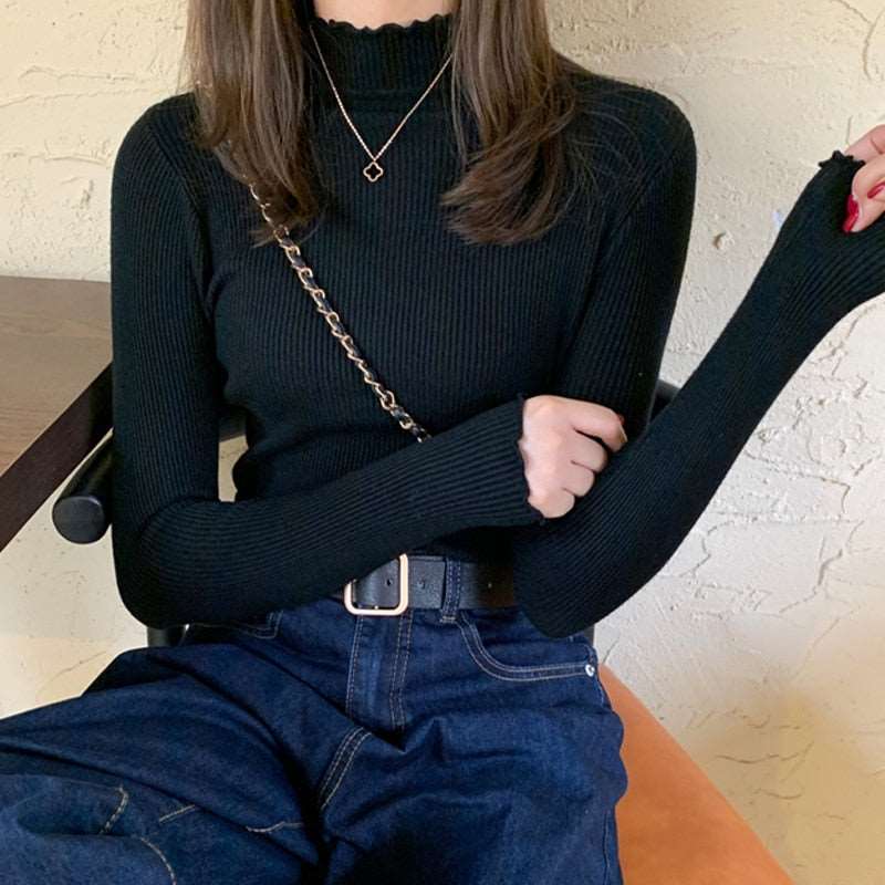 2022 Winter Women&#39;s Sweater Turtleneck Long Sleeve Sweater for Women Clothing Pullover Office Lady Knitted Tops Blusas 24089