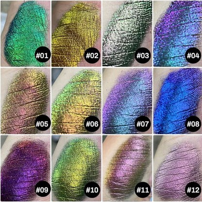 NEW Chameleon Eyeshadow Pigment Metallic Shiny Eyeshadow Palette Mineral Powder Multi Color Eyes Makeup Party Cosmetic