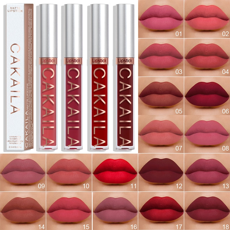 Sexy Long Lasting Velvet Matte Lip Gloss Liquid Lipstick Lip Makeup Women Beauty Red Nonstick Cup Waterproof Lip Gloss YZL2