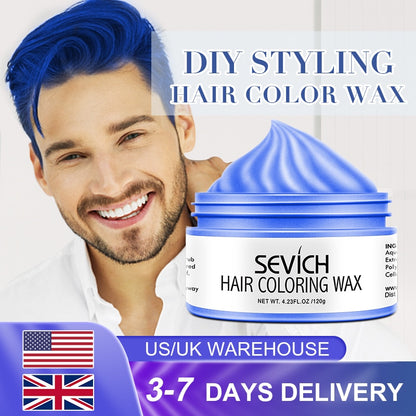 Sevich 10 colors Hair color wax Strong And Hold Unisex Hair Wax Black Color Hair Clay Temporary Hair Dye For Hair Styling