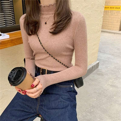 2022 Winter Women&#39;s Sweater Turtleneck Long Sleeve Sweater for Women Clothing Pullover Office Lady Knitted Tops Blusas 24089