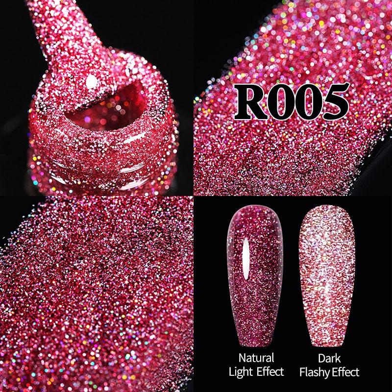 UR SUGAR Sparkling Gel Nail Polish Reflective Glitter Nail Gel Semi Permanent Nail Art Varnish For Manicures Need Base Top Coat