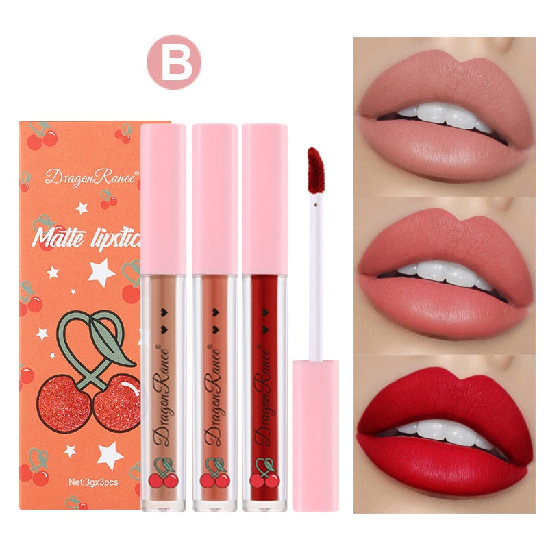 6 Pieces Lip Gloss Stain Long Lasting Liquid Lipstick Fashion Makeup Cosmetics Easy Apply Non-Stick Cup Waterproof Lip Gloss Set