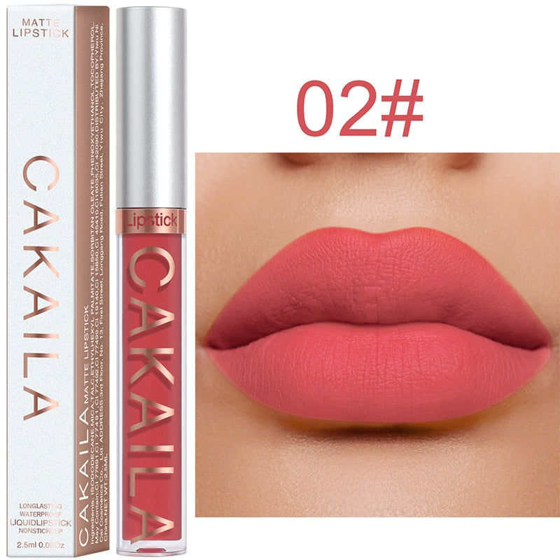 Sexy Long Lasting Velvet Matte Lip Gloss Liquid Lipstick Lip Makeup Women Beauty Red Nonstick Cup Waterproof Lip Gloss YZL2