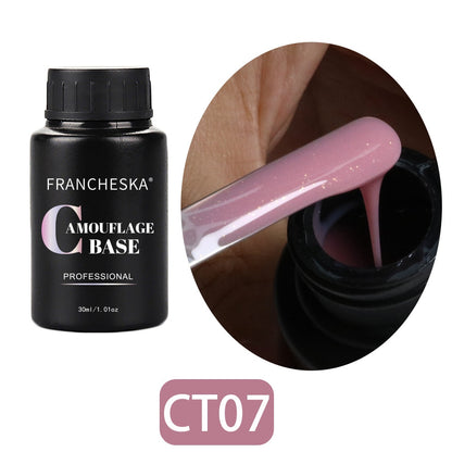 FRANCHESKA 30ML  Glitter Nail Gel Base Polish White Nude Pink Popular Color Semi Permanant Soak Off for Nail Art UV Gel Polish