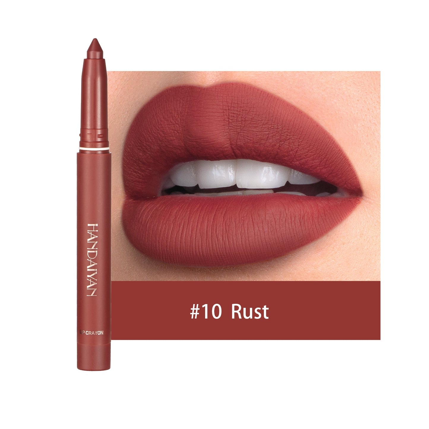 Matte Nude Lipstick Lip Liner 2 in 1 Long Wearing Waterproof Lip Ink Crayon Built-in Sharpener Professional Makeup for Women