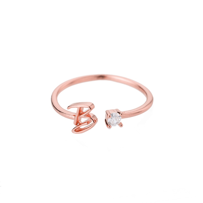 Exquisite Simple Initial Letter Rings For Women Stackable Name Stainless Steel Ring Couple Jewelry Wholesale BFF Gift For Sister