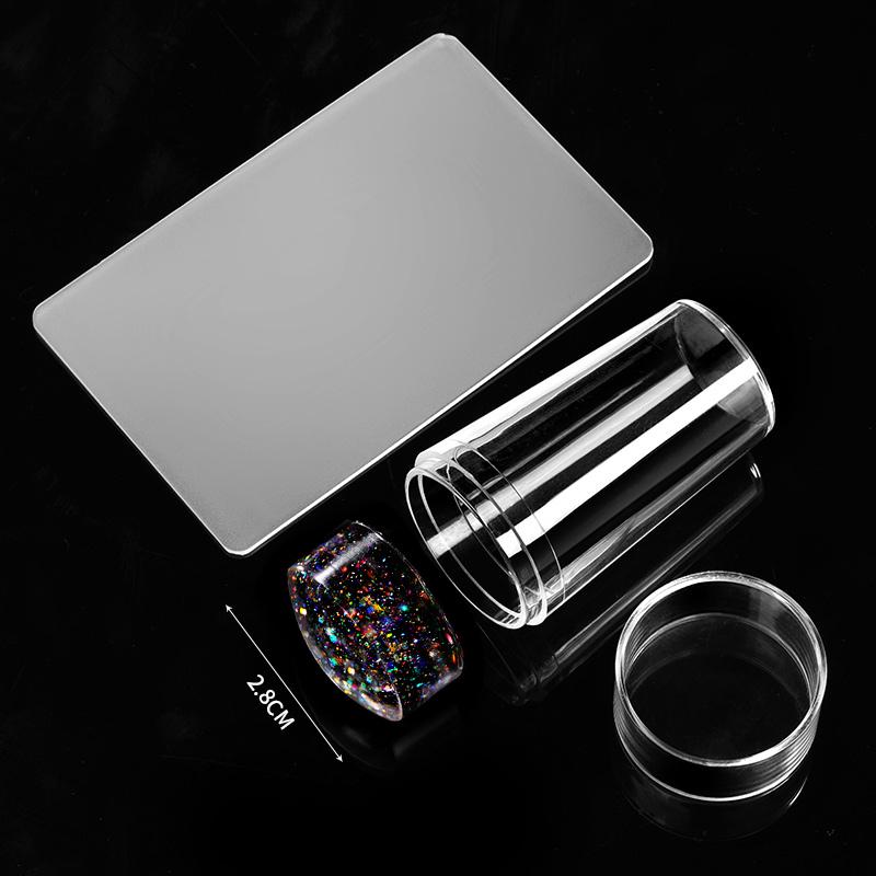 Transparent Nail Stamper with Scraper Jelly Silicone Stamp for French Nails Manicuring Kits Nail Art Stamping Tool