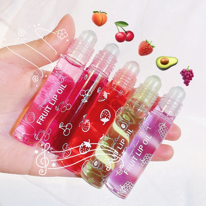 Fresh Fruit Roll-on Lip Balm Lip Makeup Primer Moisturizing Clear Transparent Lip Oil Long Lasting Hydrating Lip Gloss Cosmetics