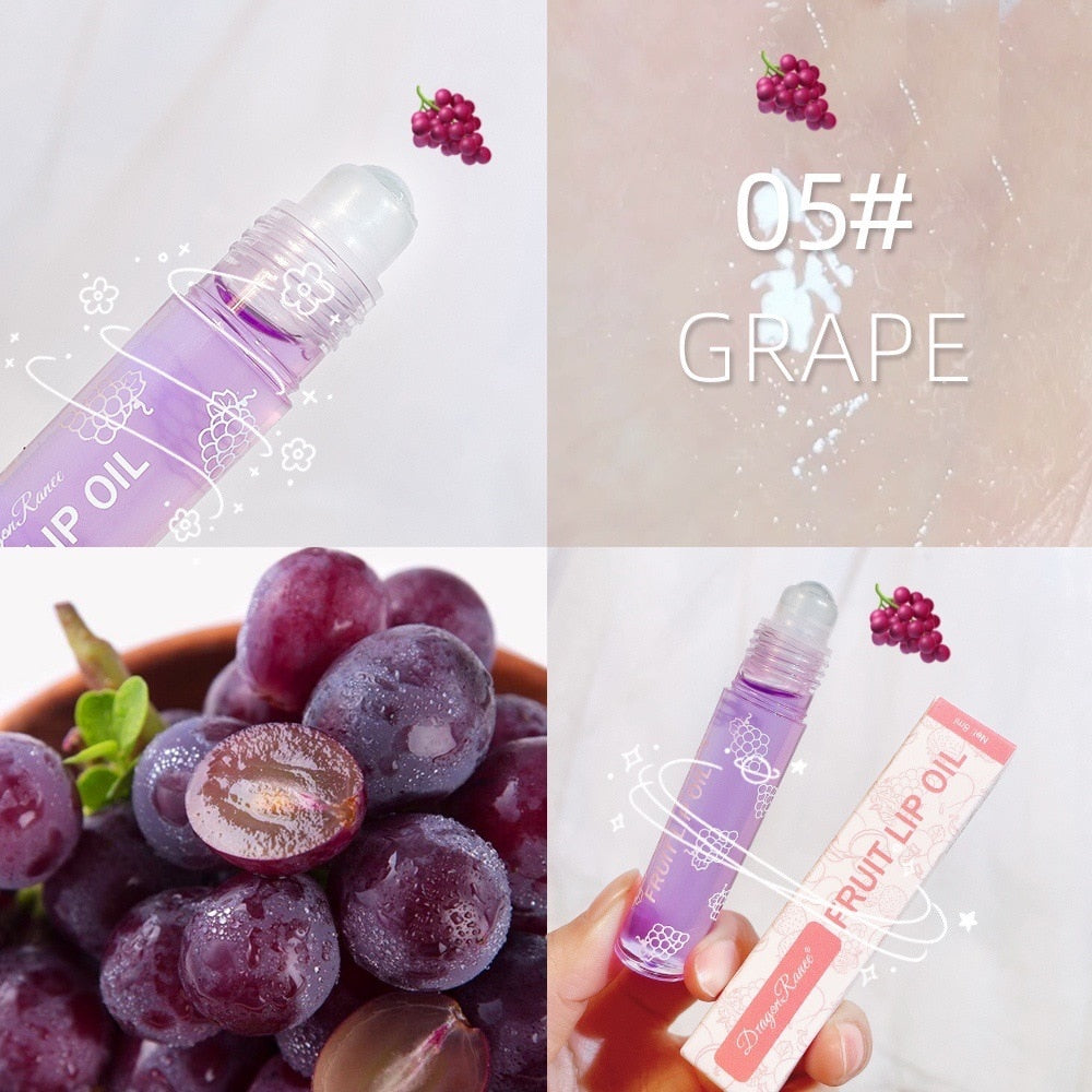 Fresh Fruit Roll-on Lip Balm Lip Makeup Primer Moisturizing Clear Transparent Lip Oil Long Lasting Hydrating Lip Gloss Cosmetics