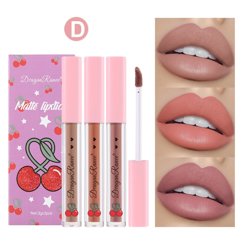 6 Pieces Lip Gloss Stain Long Lasting Liquid Lipstick Fashion Makeup Cosmetics Easy Apply Non-Stick Cup Waterproof Lip Gloss Set