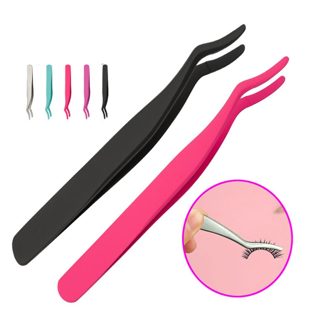 1pc False Eyelash Tweezers False Eyelashes Applicator Stainless Steel Eyelash Extension Curler Nipper Clip Clamp Makeup Tools