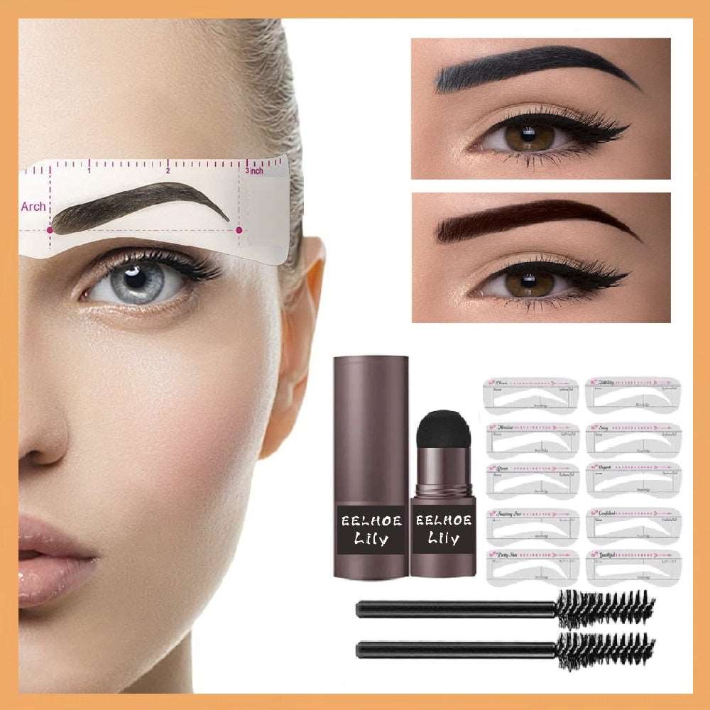 2023 Professional One Step Eyebrow Stamp Shaping Set Pen Pencil Gel Waterproof Women Makeup Perfect Brows Stencil And Kit Tattoo