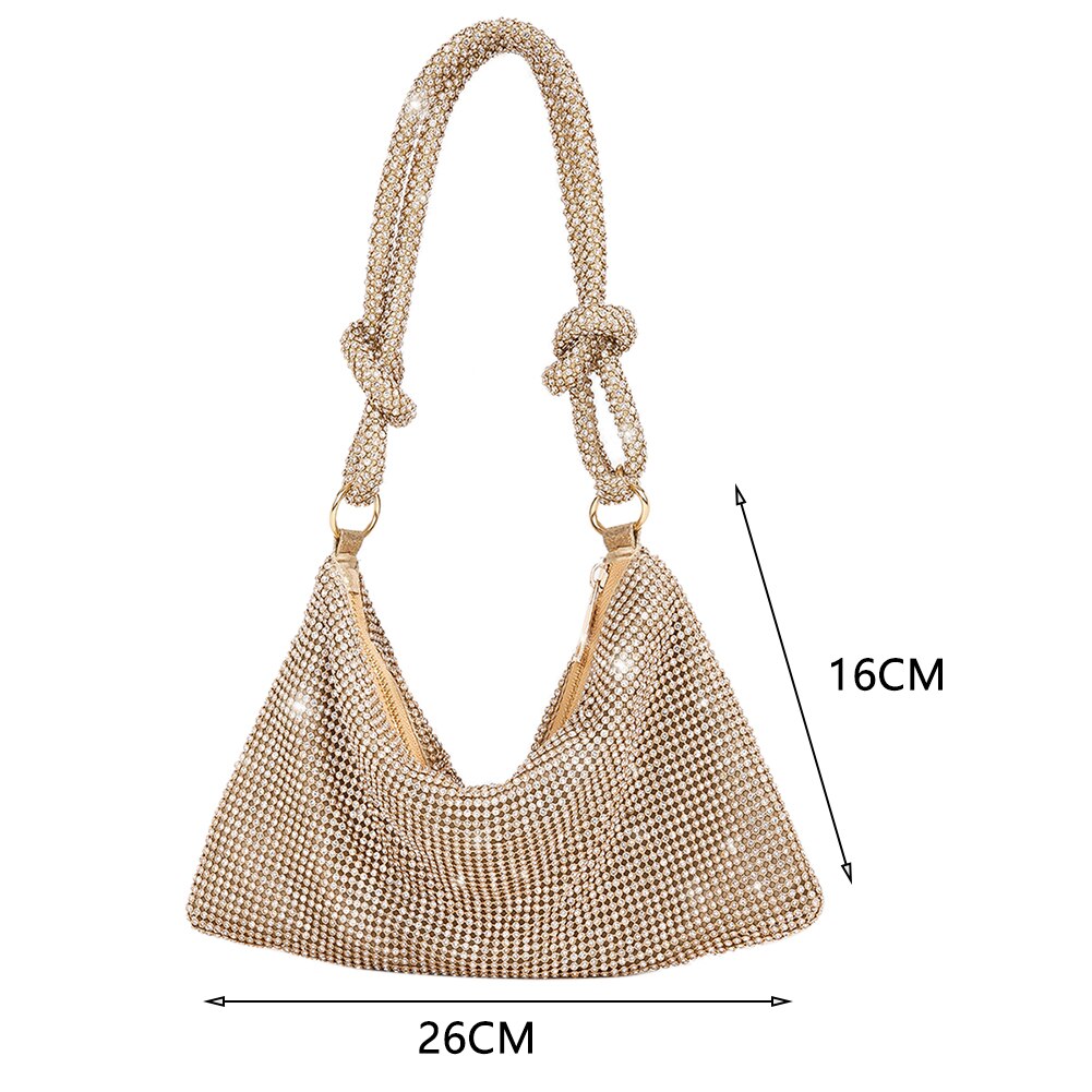 Fashion Rhinestones Evening Clutch Bag for Women Shiny Dinner Party Wedding Purses Handbag Designer Female Underarm Shoulder Bag