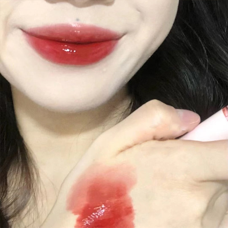 Cherry Pink Lip Plumper Gloss Crystal Jelly Oil Lip Tint Korean Long-lasting Waterproof Lipstick Lips Plumper Extreme Wholesale