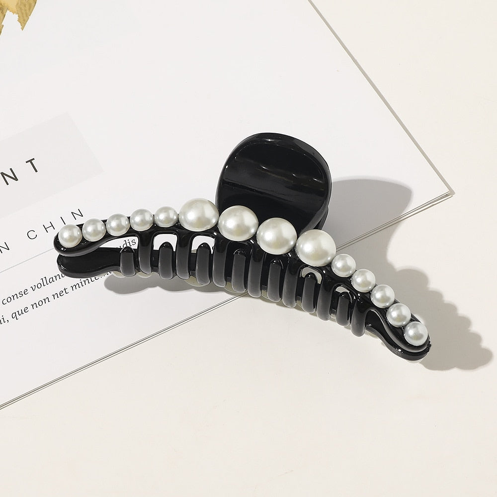 AWATYR 2021 New Hyperbole Big Pearls Acrylic Hair Claw Clips Big Size Makeup Hair Styling Barrettes for Women Hair Accessories